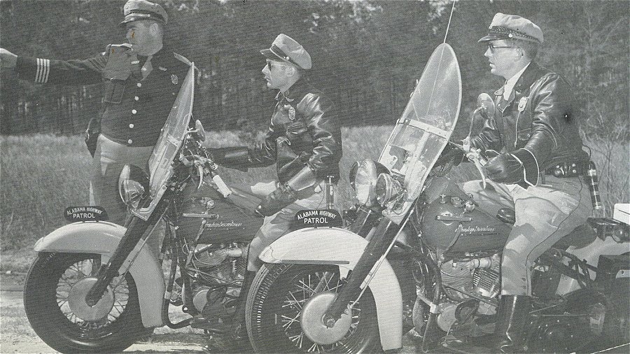 Alabama 1937 picture of police officers and motorcycles