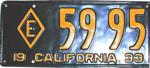 California license plate image