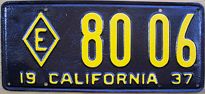 California license plate image