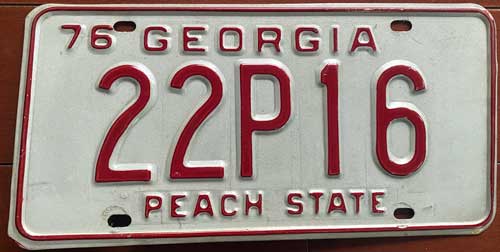 Georgia state patrol license plate