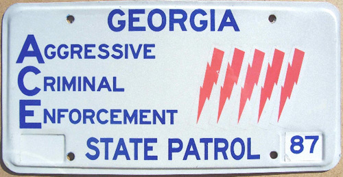Georgia state police license plate