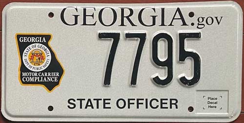 Georgia police license plate