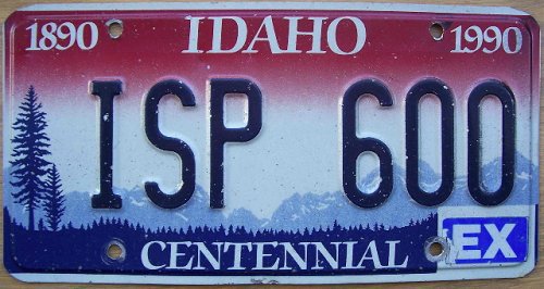 Idaho license plate image