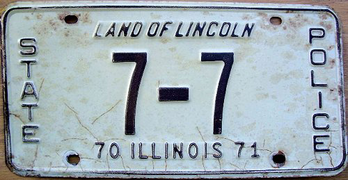 Illinois state police license plate