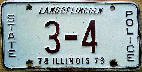 Illinois state police license plate