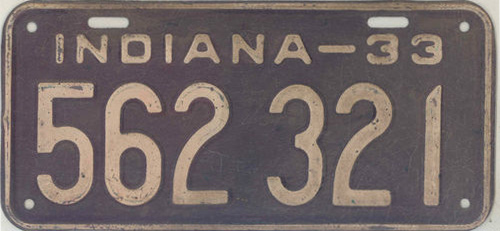 Indiana police license plate