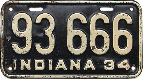 Indiana police license plate