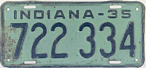 Indiana police license plate