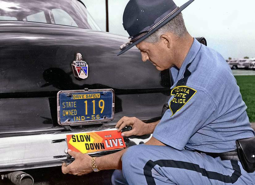 Indiana police license plate 