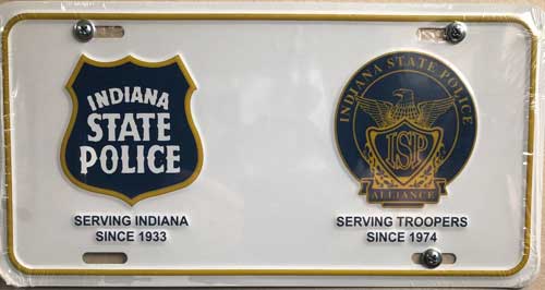 Indiana police license plate