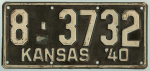 Kansas license plate image