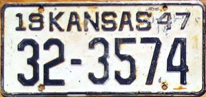 Kansas license plate image