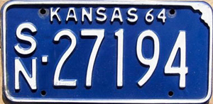 Kansas license plate image