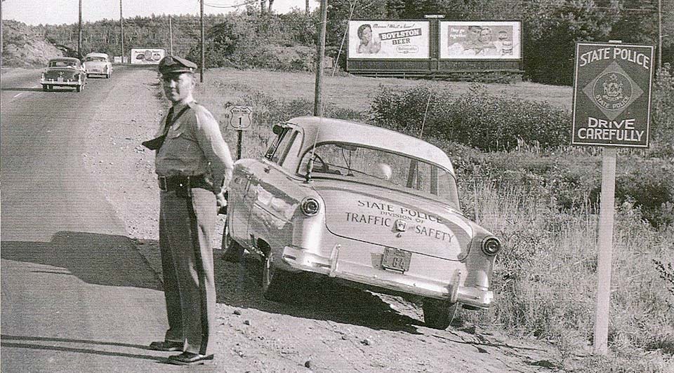  Maine police car and officer