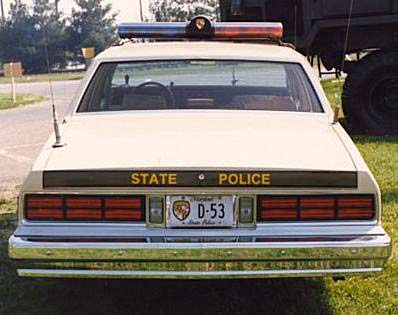 Maryland police license plate
