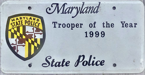 Maryland police license plate