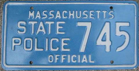 Massachusetts police license plate image