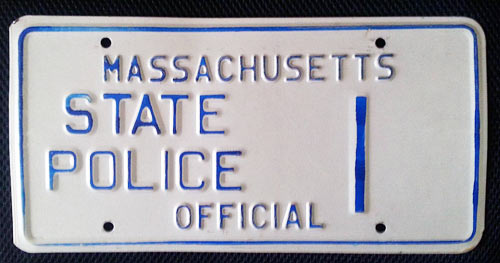 Massachusetts police license plate image