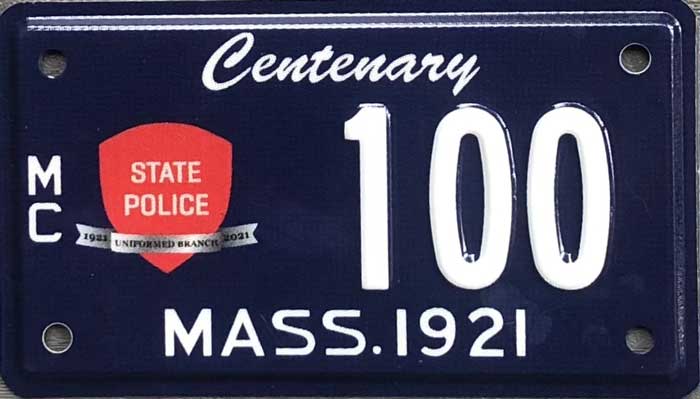 Massachusetts police license plate image