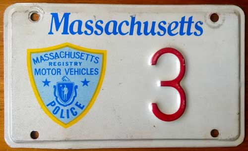 Massachusetts police license plate image