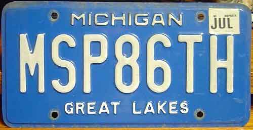Michigan license plate image
