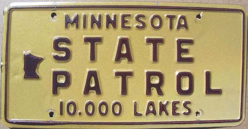 Minnesota police license plate