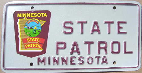 Minnesota police license plate