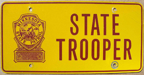 Minnesota police license plate