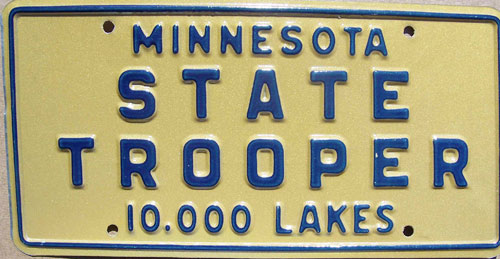 Minnesota police license plate
