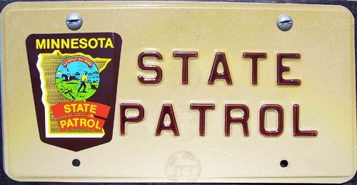 Minnesota police license plate