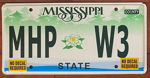 Mississippi license plate image
