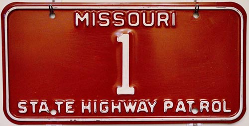 Missouri police license plate 