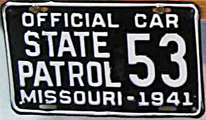 Missouri police license plate image