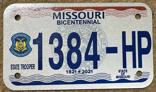 Missouri police license plate image