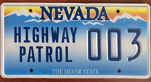 Nevada police license plate