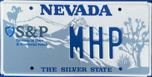 Nevada police license plate