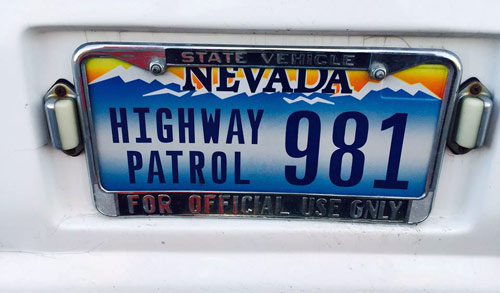 Nevada police license plate