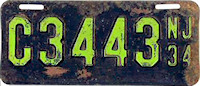New Jersey license plate image
