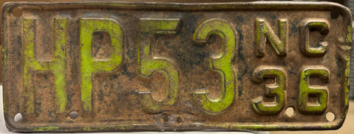 North Carolina police license plate image