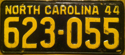 North Carolina police license plate image