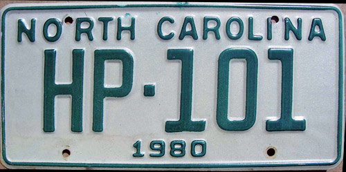 North Carolina police license plate image
