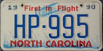 North Carolina police license plate image