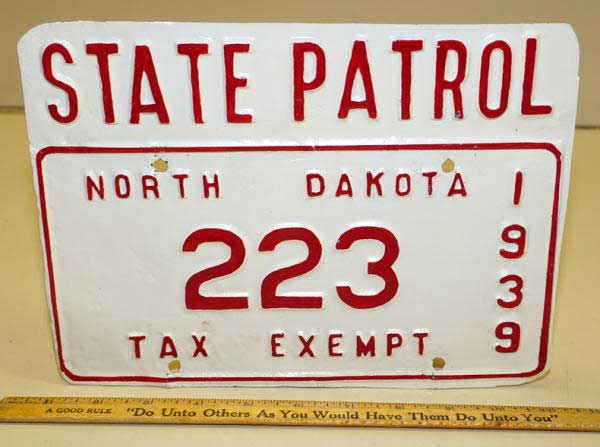 North Dakota police license plate