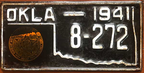 Oklahoma police license plate