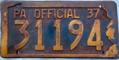 Pennsylvania  police license plate
