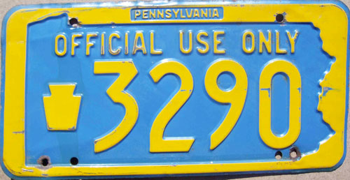 Pennsylvania  police license plate