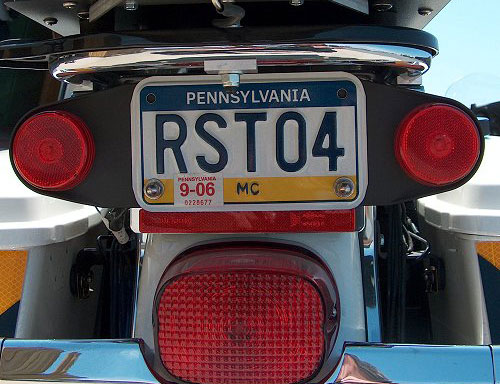 Pennsylvania police license plate