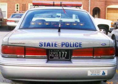 Rhode Island police license plate