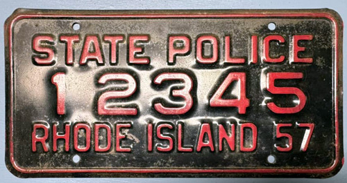 Rhode Island  police license plate