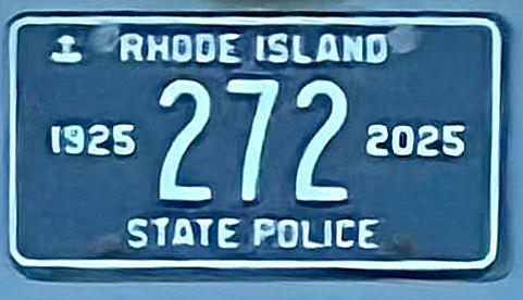 Rhode Island  police license plate